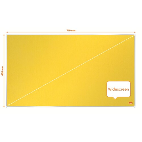 Textil-Pinnwand Impression Pro Widescreen 32" 71x40cm gelb Nobo mit Aluminiumrahmen 1915429 Produktbild Additional View 3 L