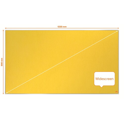 Textil-Pinnwand Impression Pro Widescreen 55" 122x69m gelb Nobo mit Aluminiumrahmen 1915431 Produktbild Additional View 3 L