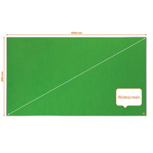 Textil-Pinnwand Impression Pro Widescreen 55" 122x69cm grün Nobo mit Aluminiumrahmen Nobo 1915426 Produktbild Additional View 3 L