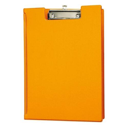 Klemmbrett mit Deckel A4 mit Tasche orange Maul 23392-43 Karton mit Folienüberzug Produktbild Front View L