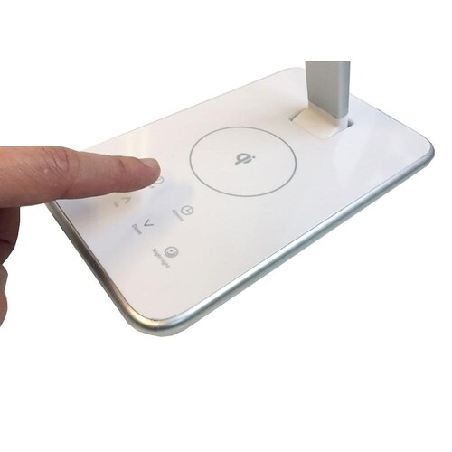 Schreibtischleuchte LED JAZZ mit Standfuß weiß Unilux 400093836 Ladeoption über USB Produktbild Additional View 4 L