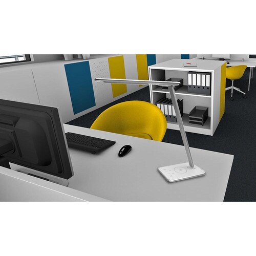 Schreibtischleuchte LED JAZZ mit Standfuß weiß Unilux 400093836 Ladeoption über USB Produktbild Additional View 5 L