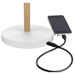 Tischleuchte LED VICKY mit Standfuß dimmbar weiß/buche Unilux 400110084 Ladeoption über USB Produktbild Additional View 1 S