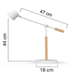 Tischleuchte LED VICKY mit Standfuß dimmbar weiß/buche Unilux 400110084 Ladeoption über USB Produktbild Additional View 3 S