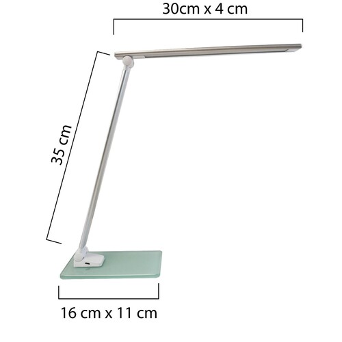Tischleuchte LED POPY mit Glasfuß dimmbar weiß Unilux 400124478 Produktbild Additional View 1 L