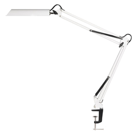 Schreibtischleuchte LED SWINGO mit Standfuß und Klemmfuß weiß Unilux dimmbar 400093839 Produktbild