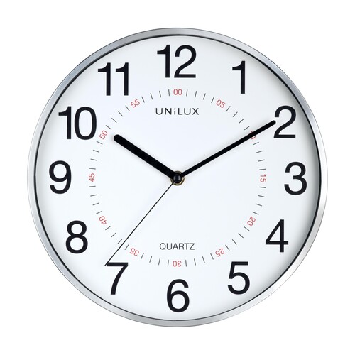 Wanduhr ARIA Quarzuhr Ø 28,5cm Gehäuse grau Kunststoff Unilux ohne Batterie 400094280 Produktbild Front View L