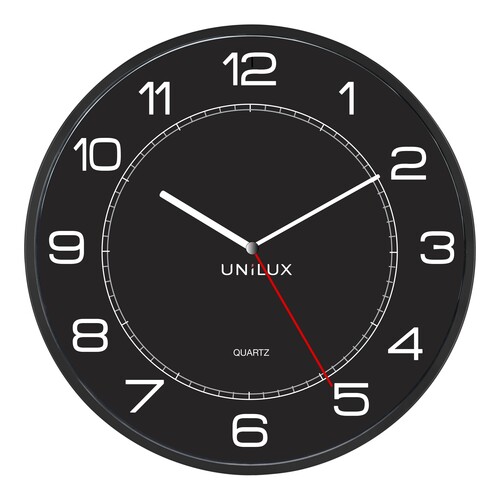 Wanduhr MEGA Quarzuhr Ø 57,5cm Kunststoff schwarz Unilux inklusive 1x AA Batterie 400094568 Produktbild Front View L