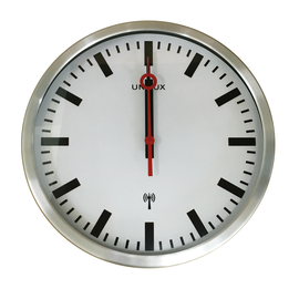 Wanduhr STATION Funkuhr Ø 35cm Gehäuse grau Kunststoff Unilux inklusive 1x AA Batterie 400124567 Produktbild