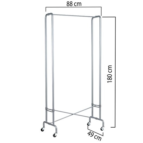 Garderobe mobil FOLDY 180x88x49cm faltbar metallgrau Unilux 400050665 Produktbild Additional View 2 L