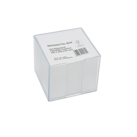 Zettelbox mit weißem Papier glasklar 10,5x10,5x9,1cm Kunststoff 5806 Produktbild