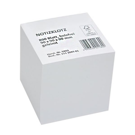 Zettelklotz geleimt 9x9x9cm 800BL weiß Papier BestStandard Produktbild