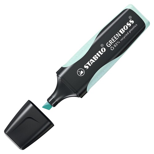 Textmarker Boss Green 6070 2-5mm Keilspitze Pastel zartes türkis Stabilo 6070/113 Produktbild Additional View 1 L