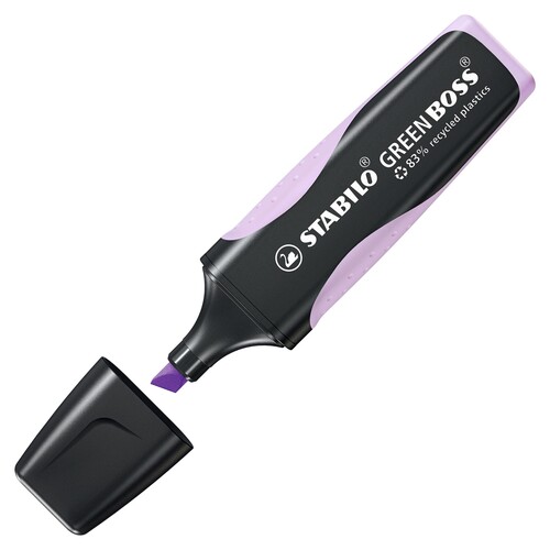Textmarker Boss Green 6070 2-5mm Keilspitze Pastel Schimmer von Lila Stabilo 6070/155 Produktbild Additional View 1 L