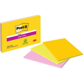 Haftnotizen Post-it Super Sticky Meeting Notes 152x101mm neonfarben 3M 6445-3SS-EU (PACK=3x45 BLATT) Produktbild