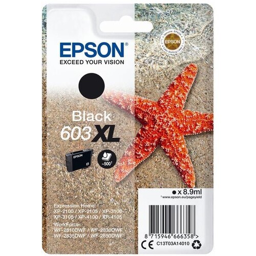 Tintenpatrone 603XL für Epson Expression Home XP-2100/3100/4100 8,9ml schwarz Epson T03A140 Produktbild Front View L