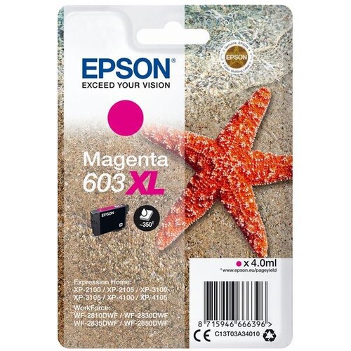 Tintenpatrone 603XL für Epson Expression Home XP-2100/3100/4100 4ml magenta Epson T03A34010 Produktbild Front View L