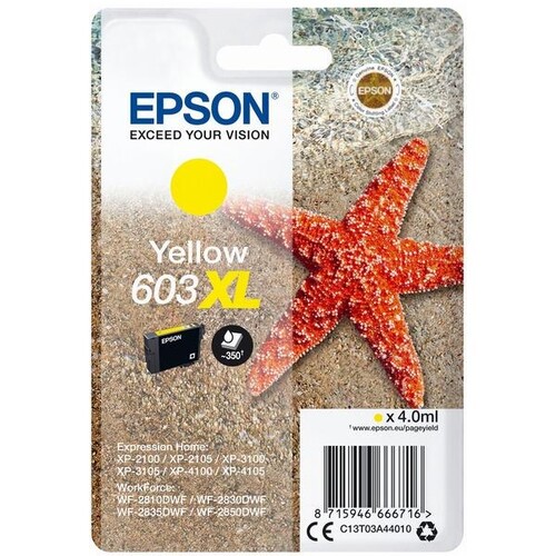 Tintenpatrone 603XL für Epson Expression Home XP-2100/3100/4100 4ml yellow Epson T03A44010 Produktbild Front View L