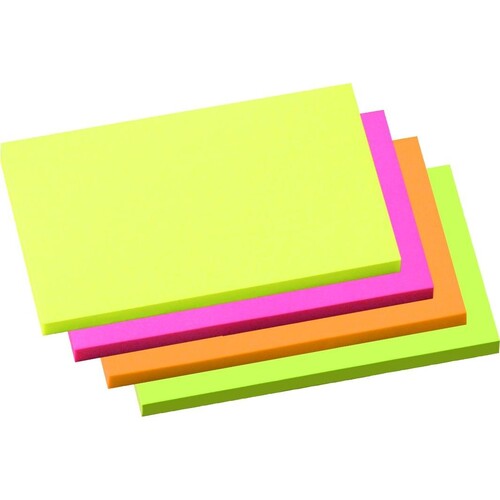 Haftnotizen 125x75mm neonfarben Papier BestStandard (PACK=4x 100 BLATT) Produktbild Front View L