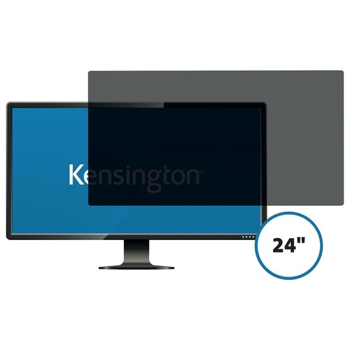 Blickschutzfilter 2-fach für 24" Monitor (16:9) Rahmenlos schwarz Kensington 626487 Produktbild Front View L