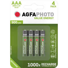 Akku Micro AAA NiMH 1,2V 900mAh AgfaPhoto HR03 (PACK=4 STÜCK) Produktbild