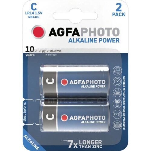Batterien Platinum Power Baby C 1,5V AgfaPhoto LR14 (PACK=2 STÜCK) Produktbild Front View L