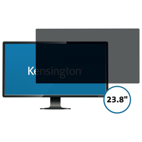 Blickschutzfilter 2-fach für 23,8" Monitor (16:9) Rahmenlos Kensington schwarz 626486 Produktbild Front View L