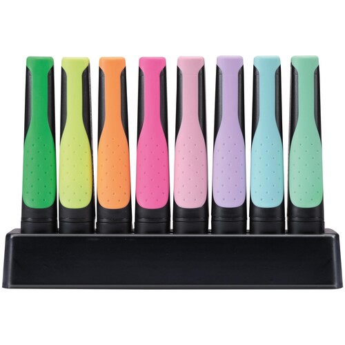 Textmarker Boss Green 6070 Tischset 2-5mm Keilspitze sortiert Stabilo 6070/08-5 (ETUI=8 STÜCK) Produktbild Additional View 1 L