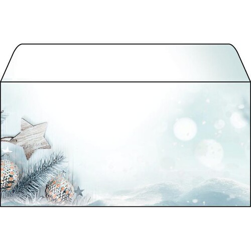 Weihnachts-Briefumschläge DIN lang 90g Snow Star Sigel gummiert DU312 (PACK=25 STÜCK) Produktbild