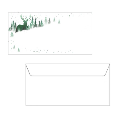 Weihnachts-Briefumschläge DIN lang 90g Christmas Forest Sigel gummiert DU284 (PACK=25 STÜCK) Produktbild Additional View 1 L