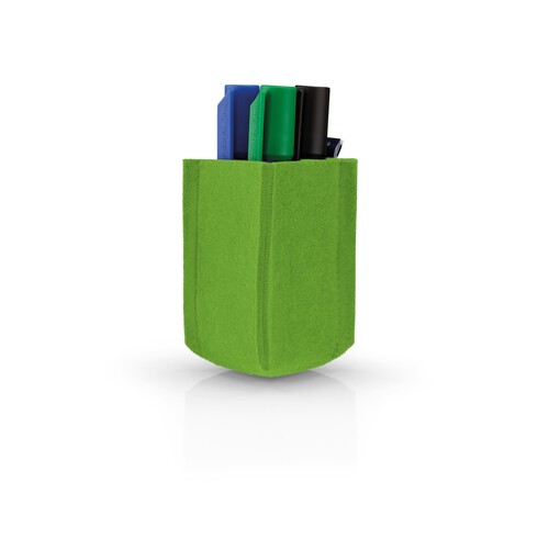 Stiftehalter Tray SMALL 6x10x6cm magnethaftend rPET-Filz grün Magnetoplan 1227605 Produktbild Additional View 2 L
