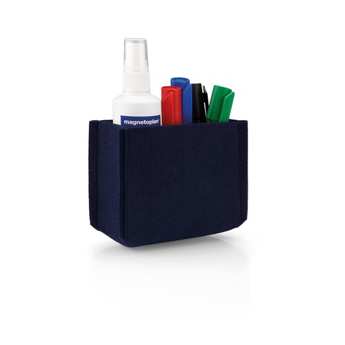 Stiftehalter Tray MEDIUM 13x10x6cm magnethaftend rPET-Filz blau Magnetoplan 1227714 Produktbild Additional View 2 L