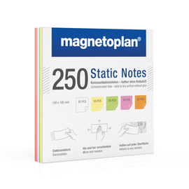 Haftnotizen Static Notes 10x10cm farbig sortiert Magnetoplan 11250110 (PACK=250 STÜCK) Produktbild