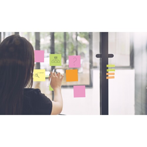 Haftnotizen Static Notes 10x10cm farbig sortiert Magnetoplan 11250110 (PACK=250 STÜCK) Produktbild Additional View 1 L