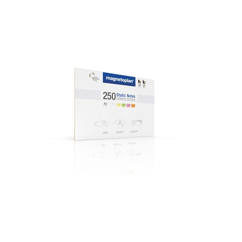 Moderationskarten Static Notes 29,7x42cm farbig sortiert Magnetoplan 11250310 (PACK=250 STÜCK) Produktbild Front View L