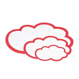 Moderationskarten Wolke 61x37cm weiß mit rotem Rand Magnetoplan 111152004 (PACK=20 STÜCK) Produktbild