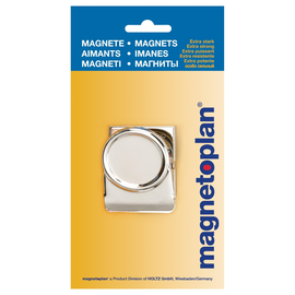 Magnetclip 5x5cm 130g Haftkraft silber Magnetoplan 16669 Produktbild