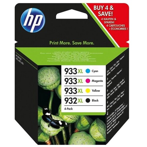 Druckkopfpatrone 932/933 Multipack für HP OfficeJet 6700 400 Seiten schwarz + je 330 Seiten cyan+magenta+yellow HP (ST=4 STÜCK) Produktbild Front View L