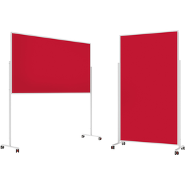 Moderationswand Design VarioPin mobil 180x100 cm rot Rahmen weiß Magnetoplan filzbespannt 1181106 Produktbild