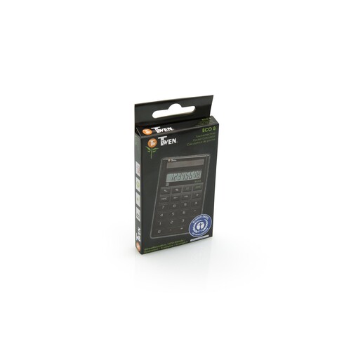 Taschenrechner 8-stelliges LC-Display 103x61x8mm Solarbetrieb Twen ECO 8 Produktbild Additional View 1 L