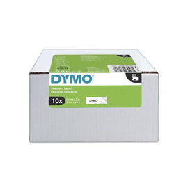 Schriftband D1 19mm/7m schwarz auf weiß Großpackung Dymo 2093098 (PACK=10 STÜCK) Produktbild