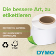 LabelWriter-Versand-/Namensschild- Etiketten 54x101mm Großpackung Dymo 220Etiketten pro Rolle weiß permanent (PACK=6 ROLLEN Á 220 ETIKETTEN) Produktbild Additional View 1 S