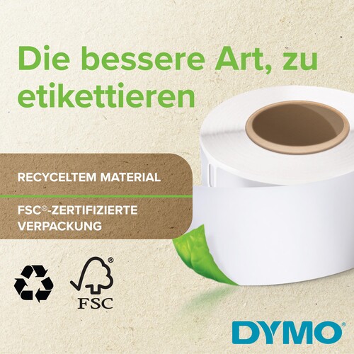 LabelWriter-Versand-/Namensschild- Etiketten 54x101mm Großpackung Dymo 220Etiketten pro Rolle weiß permanent (PACK=6 ROLLEN Á 220 ETIKETTEN) Produktbild Additional View 1 L