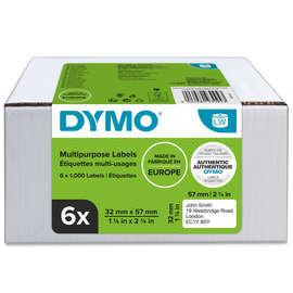 LabelWriter-Vielzweck-Etiketten 32x57mm 1000Etiketten pro Rolle Großpackung Dymo weiß permanent 2093094 (PACK=6 ROLLEN Á 1000 ETIKETTEN) Produktbild