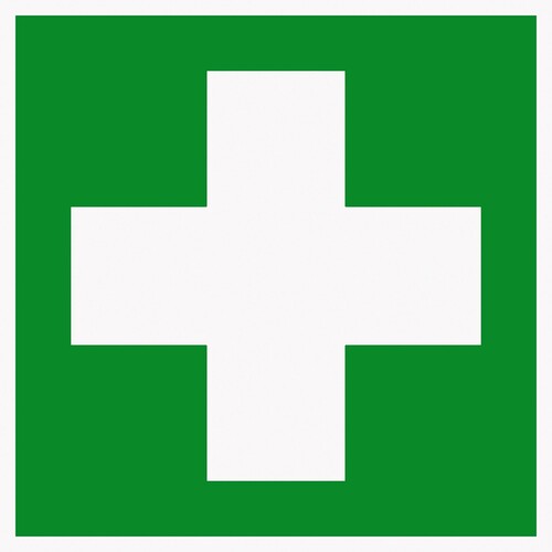 Hinweisschild PVC-Folie Erste Hilfe sk 150x150mm Produktbild Front View L