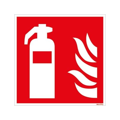 Hinweisschild Feuerlöscher 15x15cm Hart-PVC Produktbild Front View L