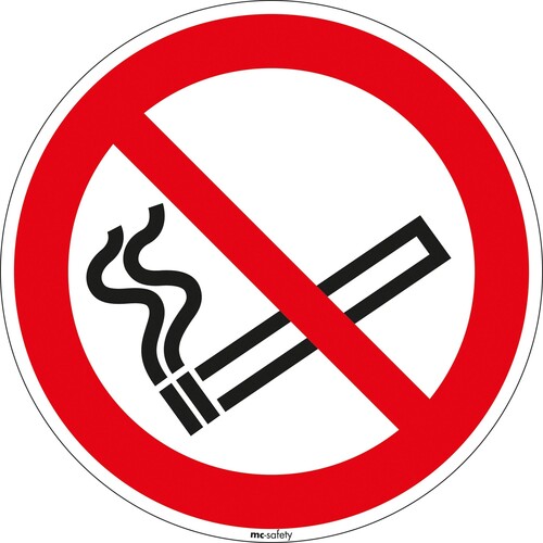 Hinweisschild Rauchen verboten Durchmesser 20cm sk Folie Produktbild Front View L