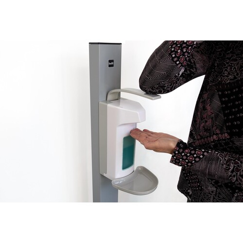 Desinfektionsmittelspender auf Säule inklusive Leerflasche mittelgrau Helit H6817087 Produktbild Additional View 4 L