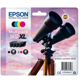 Tintenpatrone 502XL Multipack für Epson Expression Home XP-5100 1x 9,2ml schwarz je 1x6,4ml magenta,yellow,cyan Epson (PACK=4 STÜCK) Produktbild