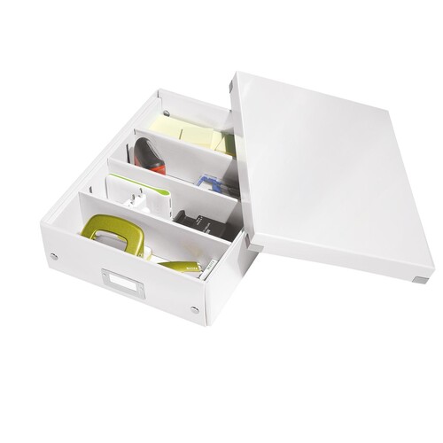 Organisationsbox WOW Click & Store 370x281x100mm mittel weiß Leitz 6058-00-01 Produktbild Additional View 1 L